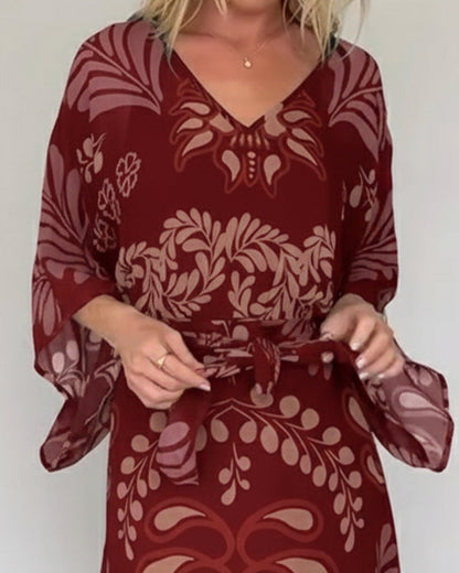 Amiliya™ – Mönstrad Maxiklänning