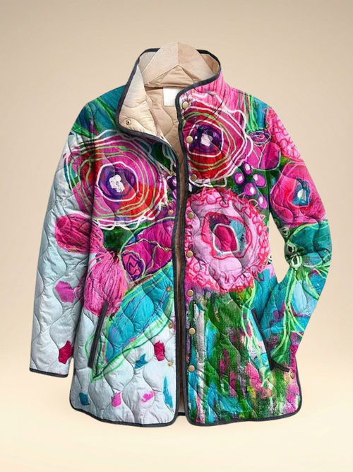 Arianne™ - Elegant Blommönstrad Jacka