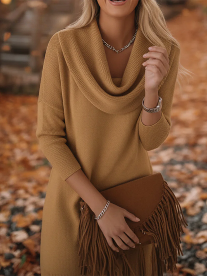 Joly™ - Avslappnad Stickad Klänning