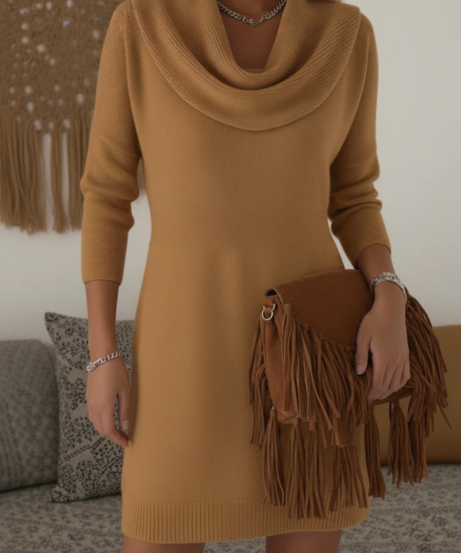 Joly™ - Avslappnad Stickad Klänning