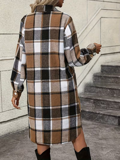 Alicia™- Rutig skjortklänning