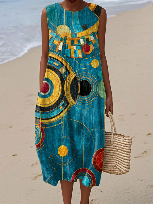 Alvara™ - Geometrisk Mönstrad Klänning