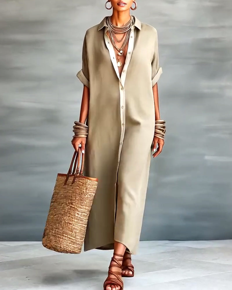 Arlina™ - Krage Elegant Skjortklänning