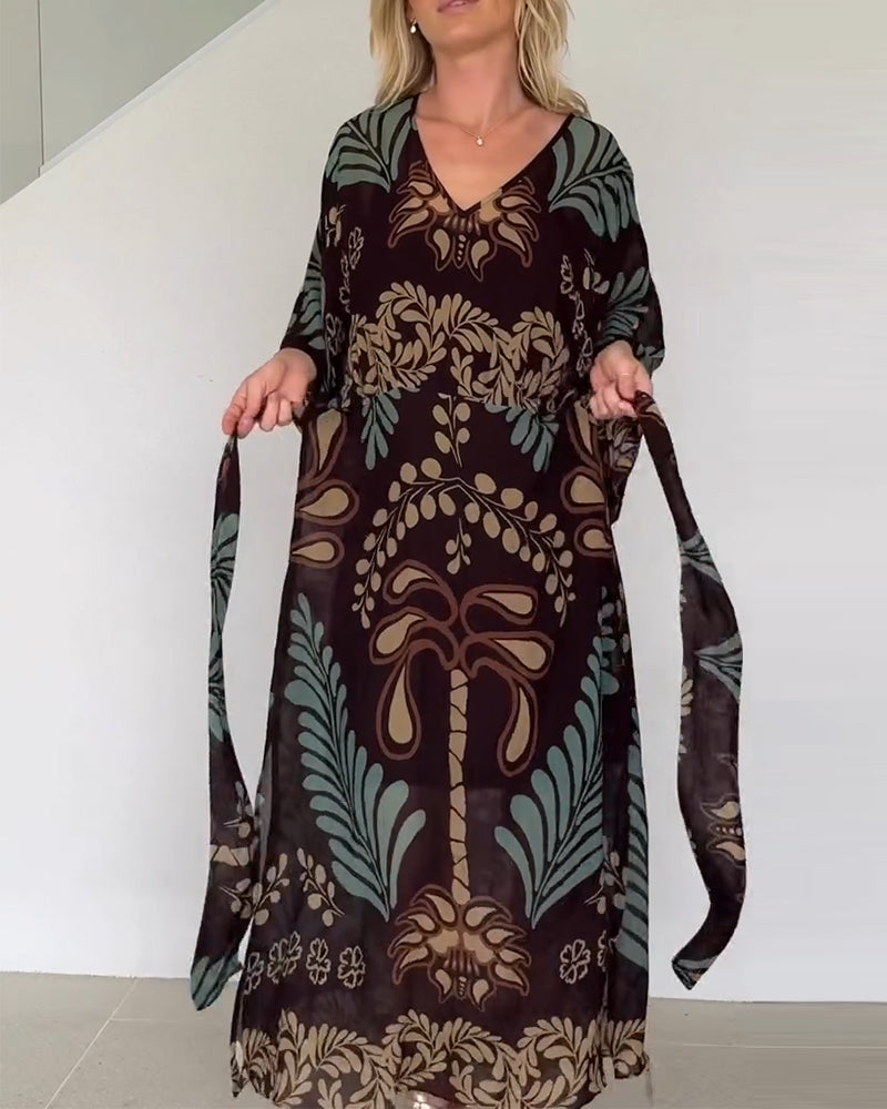 Amiliya™ – Mönstrad Maxiklänning