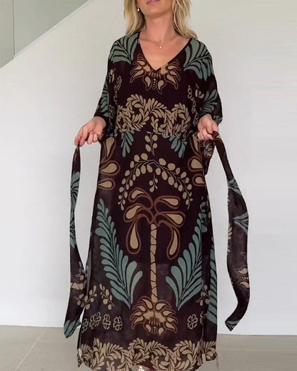 Amiliya™ – Mönstrad Maxiklänning