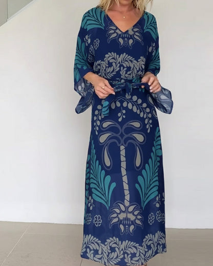 Amiliya™ – Mönstrad Maxiklänning