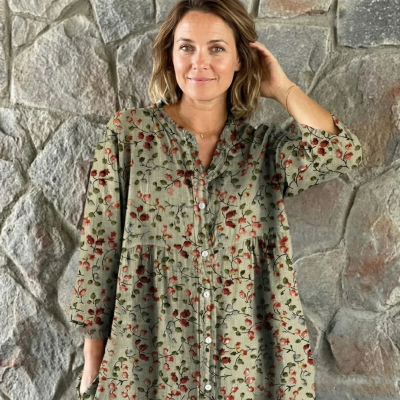 Weena™ - Fickor Retro Blommig Klänning