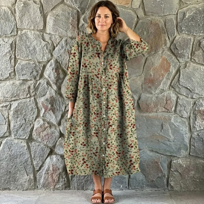 Weena™ - Fickor Retro Blommig Klänning