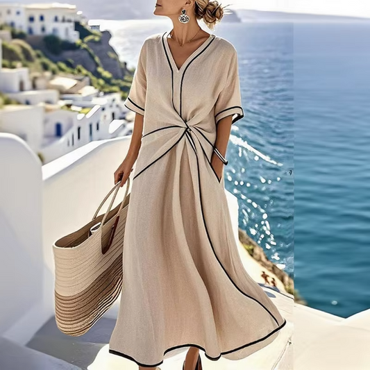 Anasia™ - Kontrastkant Maxi Klänning