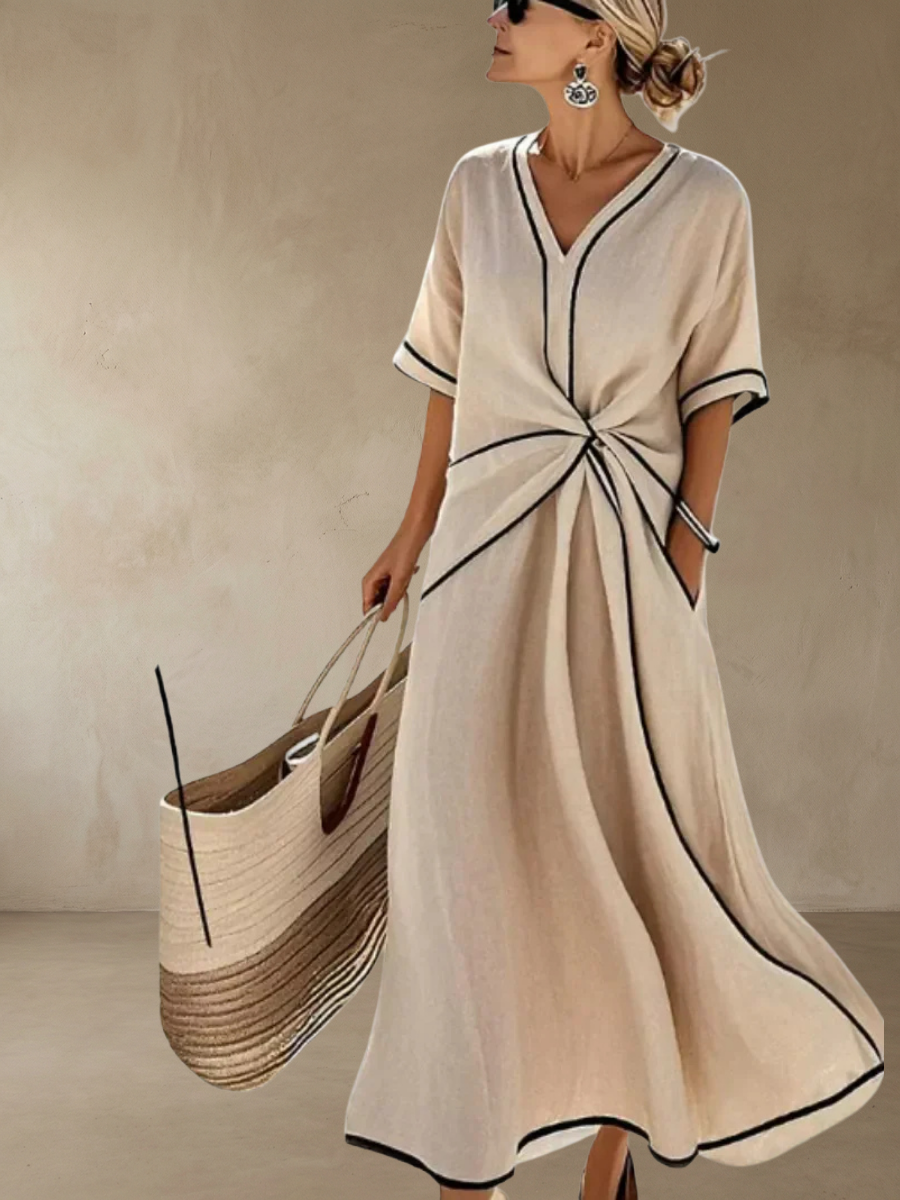 Helena™ – Draperad kustinspirerad maxiklänning