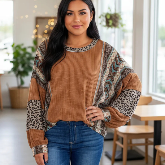 Valeria™ – Mönstrad Boho-topp