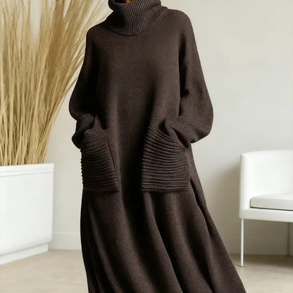 Astrid™- Avslappnad lös stickad klänning