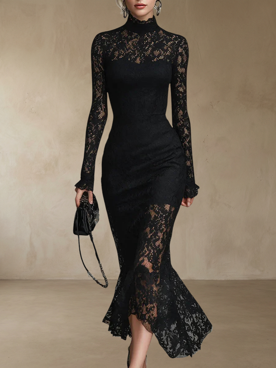 Monica™ – Elegant spets maxiklänning med sjöjungfrusiluett