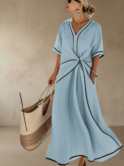 Helena™ – Draperad kustinspirerad maxiklänning