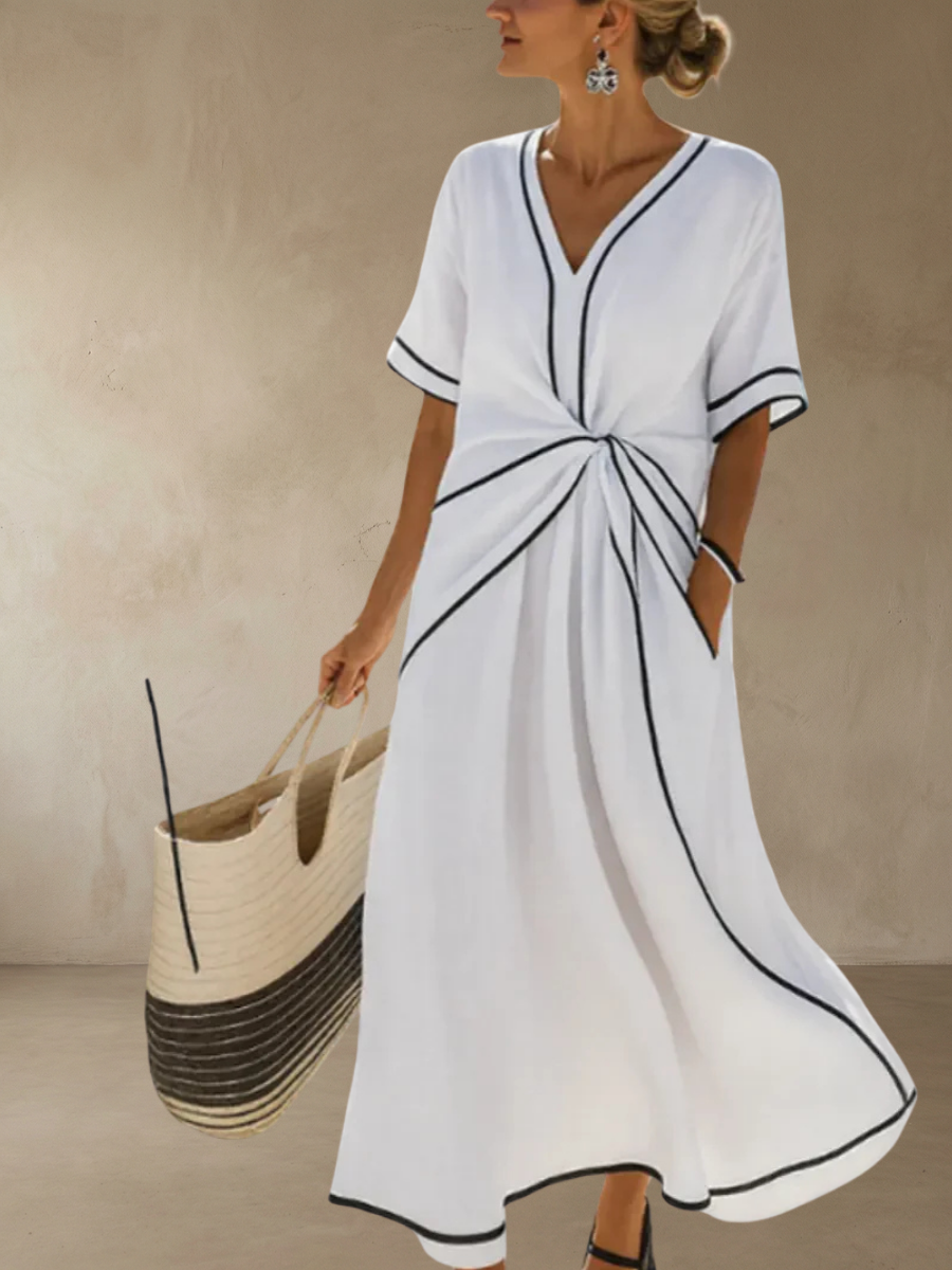 Helena™ – Draperad kustinspirerad maxiklänning