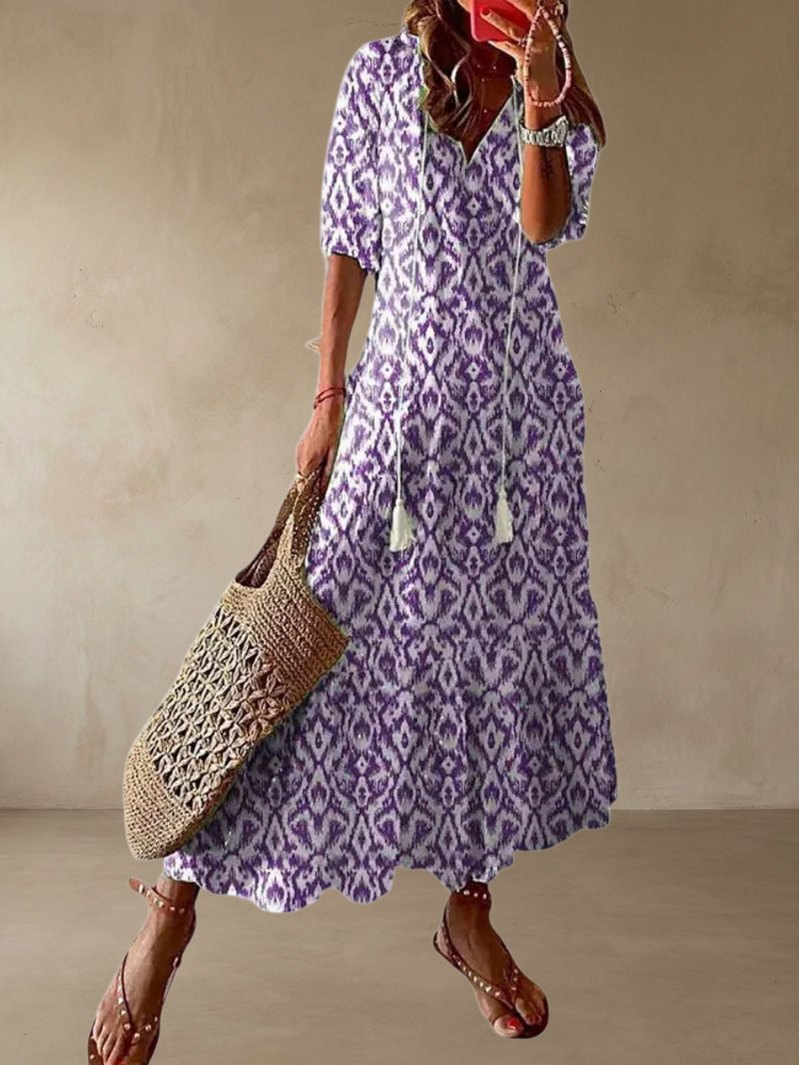 Amalia™ – Boho vintage sommar Maxiklänning