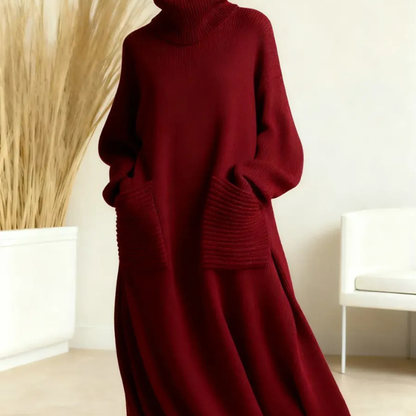 Astrid™- Avslappnad lös stickad klänning