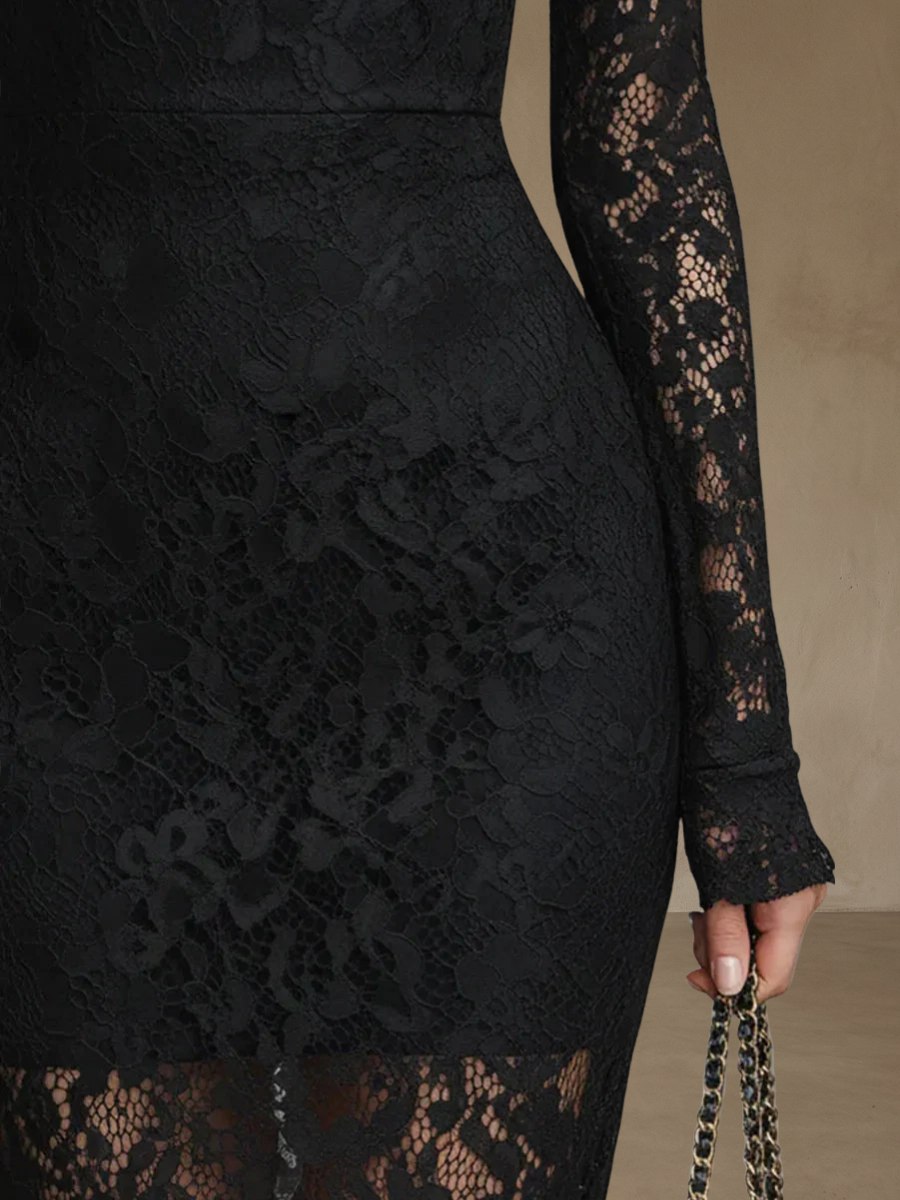 Monica™ – Elegant spets maxiklänning med sjöjungfrusiluett