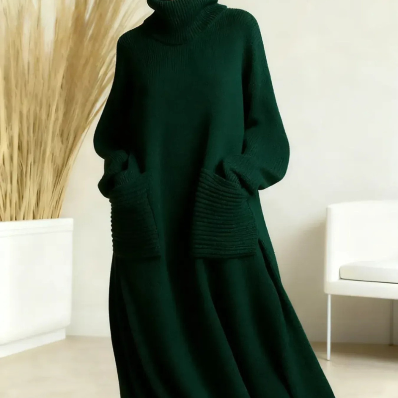 Astrid™- Avslappnad lös stickad klänning