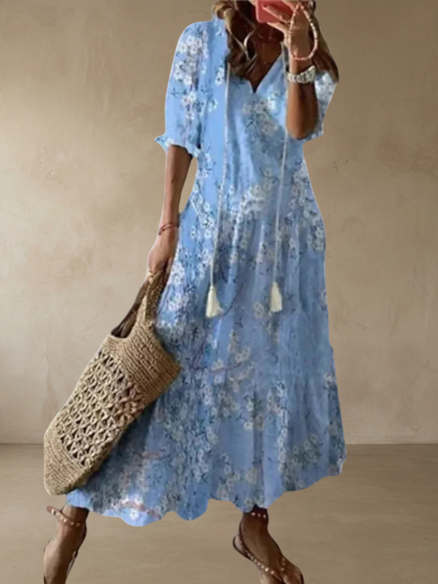 Amalia™ – Boho vintage sommar Maxiklänning