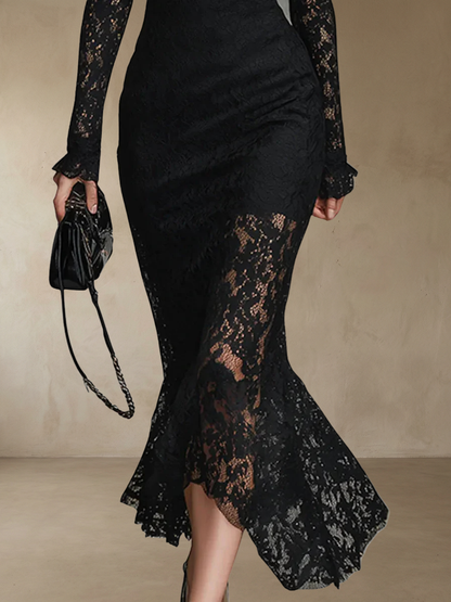 Monica™ – Elegant spets maxiklänning med sjöjungfrusiluett