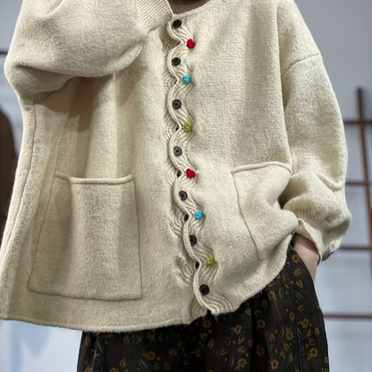 Lucy™ - Lös Stickad Kofta