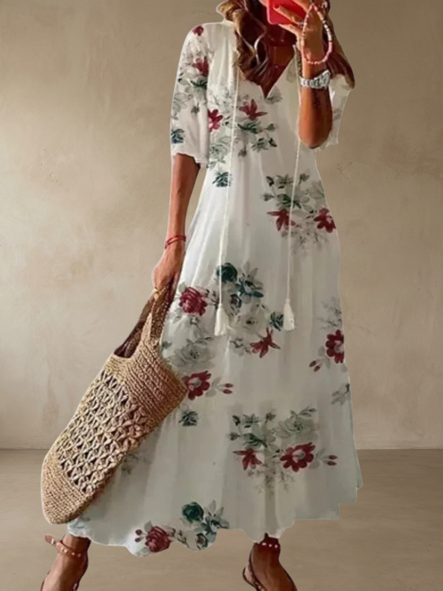 Amalia™ – Boho vintage sommar Maxiklänning