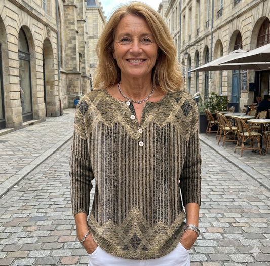 Zaira™ - Mjuk Randig Långärmad Blus