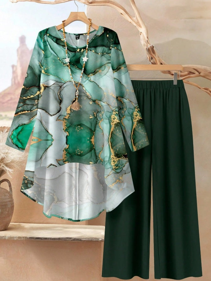 Mireya™ - Blommigt Tvådelat Set