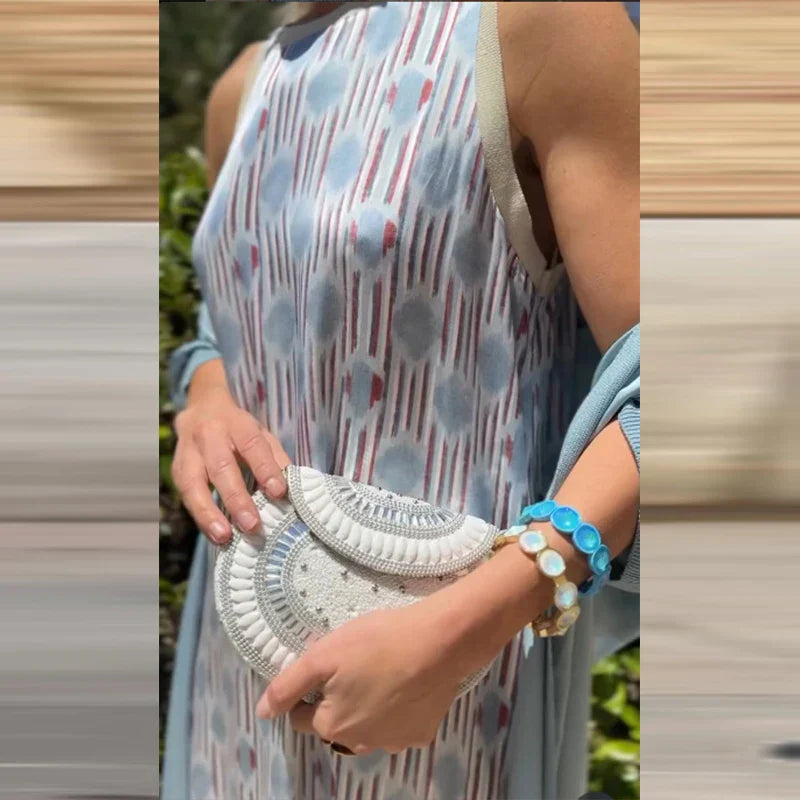 Abbie™ - Mönstrad Klänning med Kofta