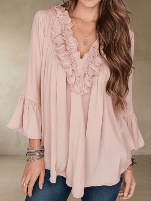 Aizal™ – Blus med volanger