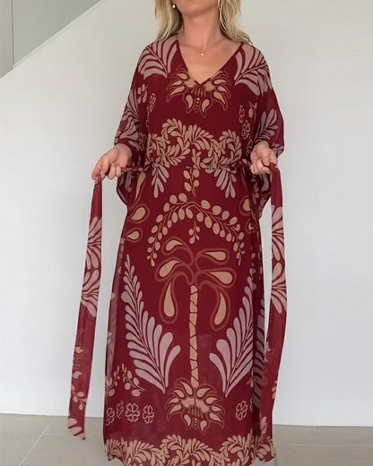 Amiliya™ – Mönstrad Maxiklänning