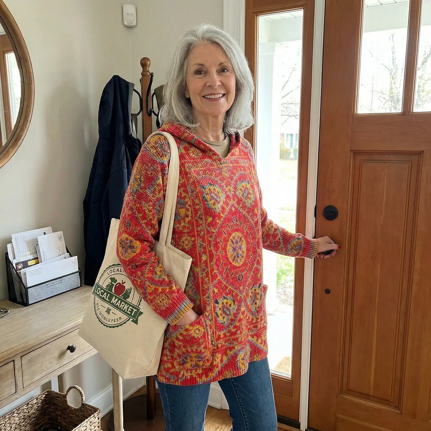 Alvina™ – Mönstrad Boho Huvtröja