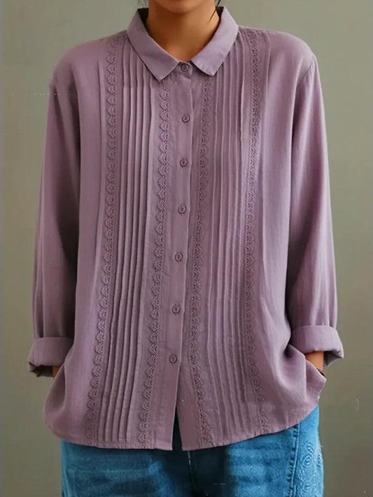 Alessa™ - Långärmad Knäpp Skjorta