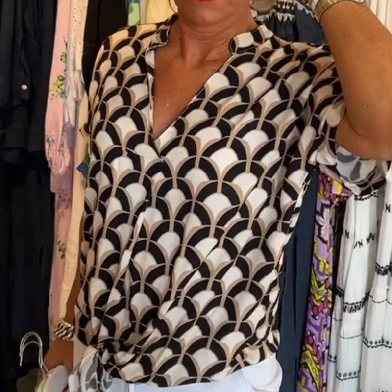 Kesya™ - V-ringning Kortärmad Blus